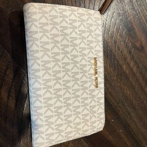 Michael Kors Cream Monogram Clutch